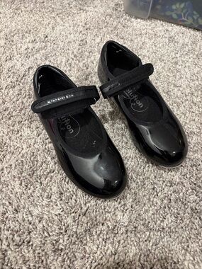 VGUC Revolution Dancewear Easy-On Patent Leather Tap Shoes Sz 11.5